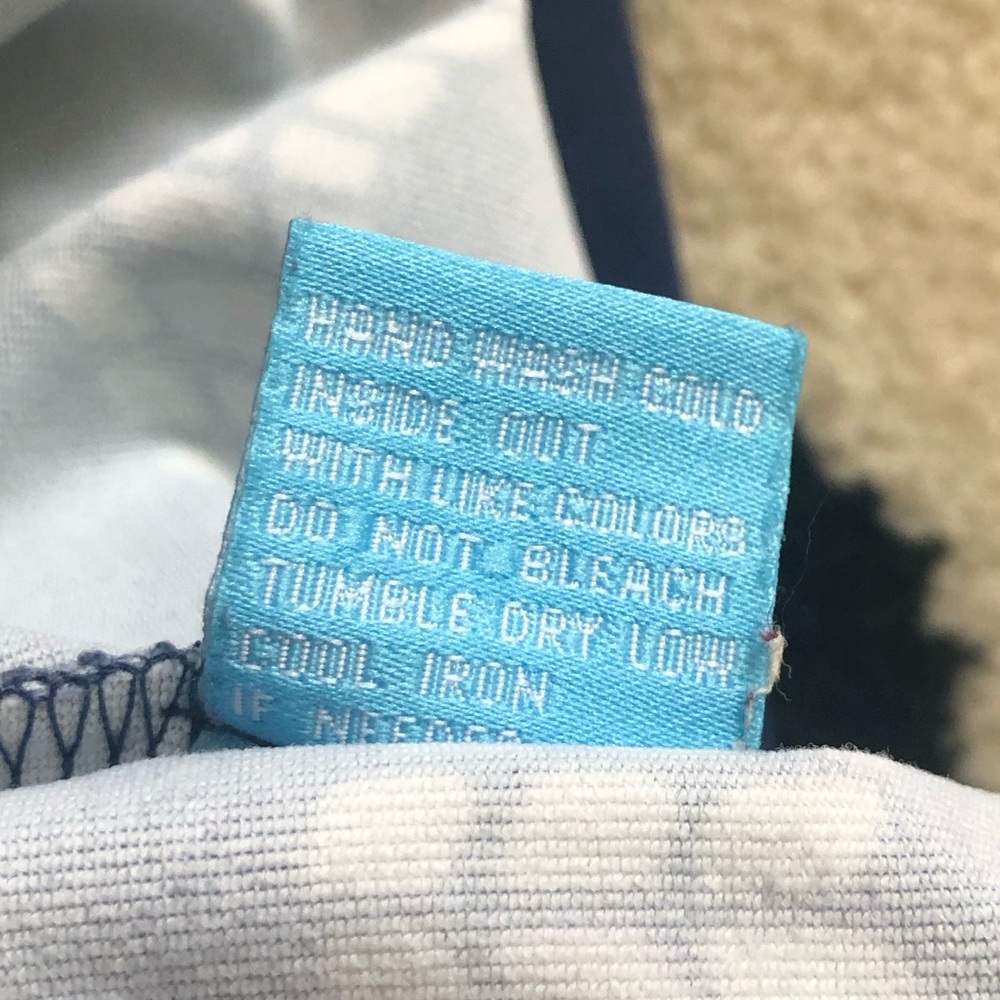 J. McLaughlin sleeveless top in blue and white faux wrap - Picture 13 of 15